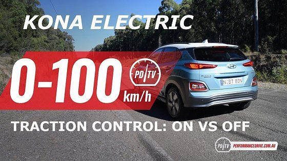 Video: 2019 Hyundai Kona Electric 0-100km/h (traction control ON vs OFF)