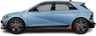 Side view photo of Hyundai Ioniq 5 N (2023-…) on transparent background
