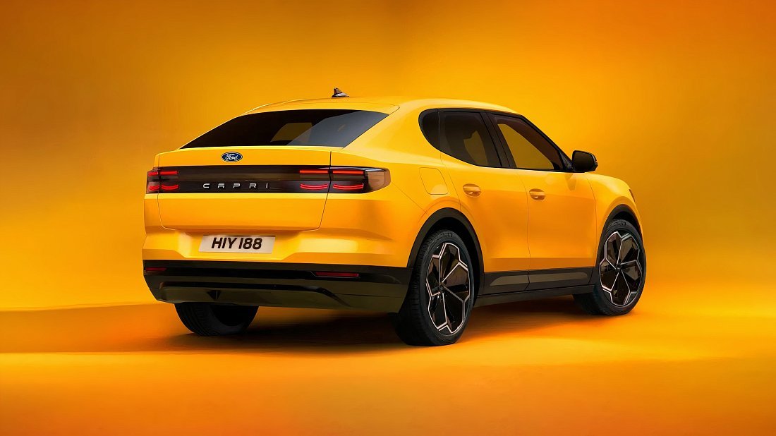 Ford Capri EV Extended Range RWD (2024-…) rear quarter, three-quarter view, diagonal, exterior