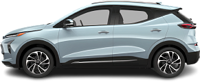 Side view photo of Chevrolet Bolt EUV Gen 1 (2022-2023) on transparent background