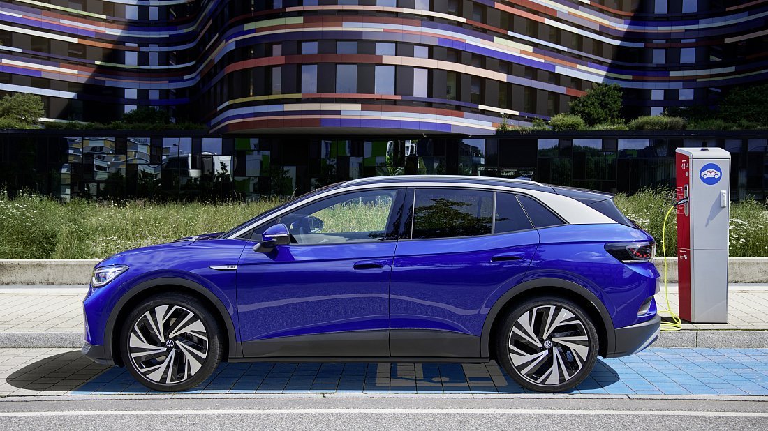 Volkswagen ID.4 Pro (2022-2023) side profile, silhouette, doors, wheels, exterior