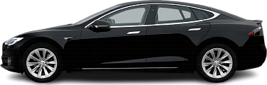 Side view photo of Tesla Model S 70D (2016) on transparent background