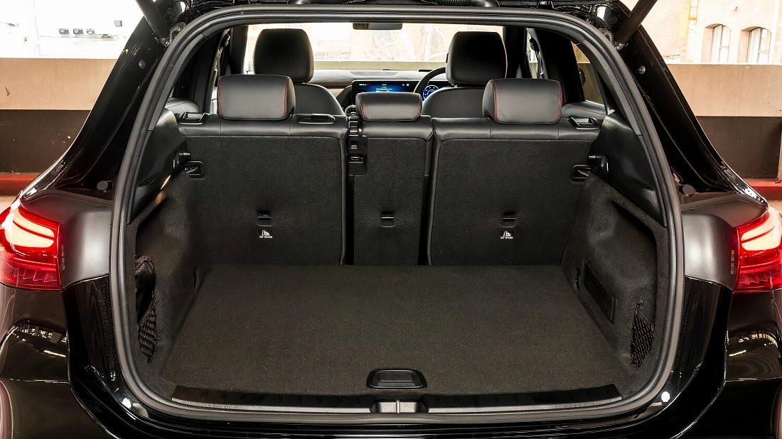Mercedes EQA 300 4MATIC (2023-…) trunk, boot, seats up, seats upright, cargo space, cargo volume, cargo capacity, storage