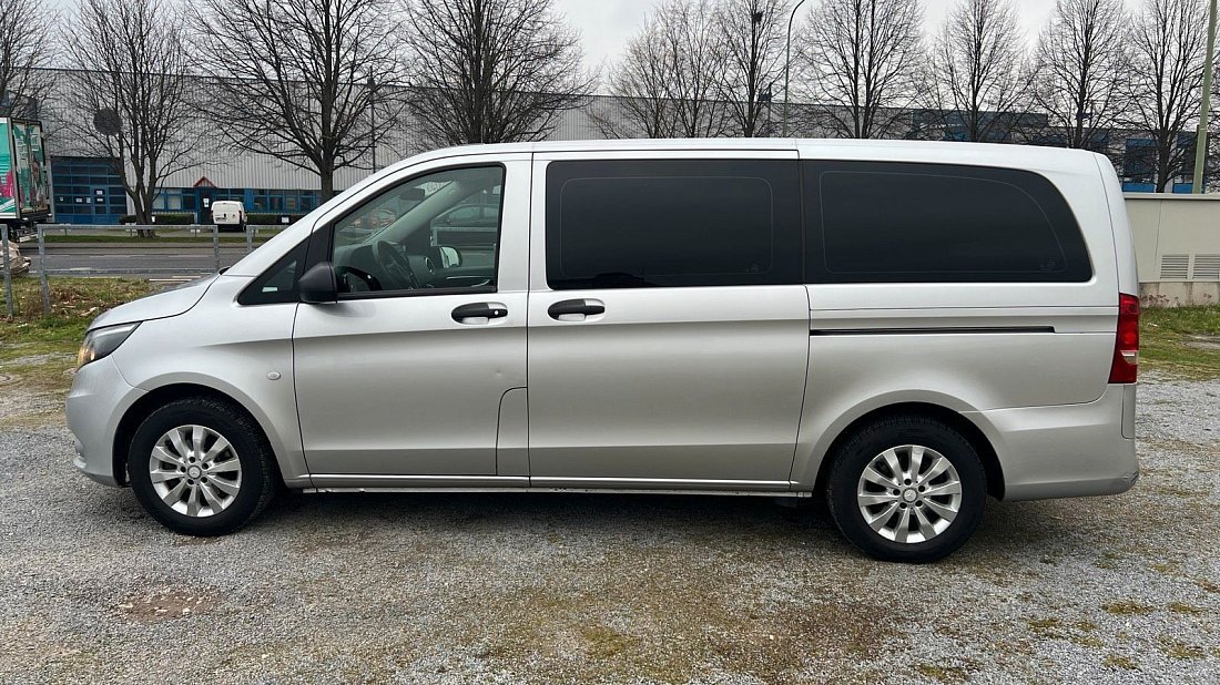 Mercedes eVito Tourer Long 90 kWh (2020-2023) side profile, silhouette, doors, wheels, exterior