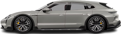 Side view photo of Porsche Taycan Turbo S Cross Turismo (2024-…) on transparent background