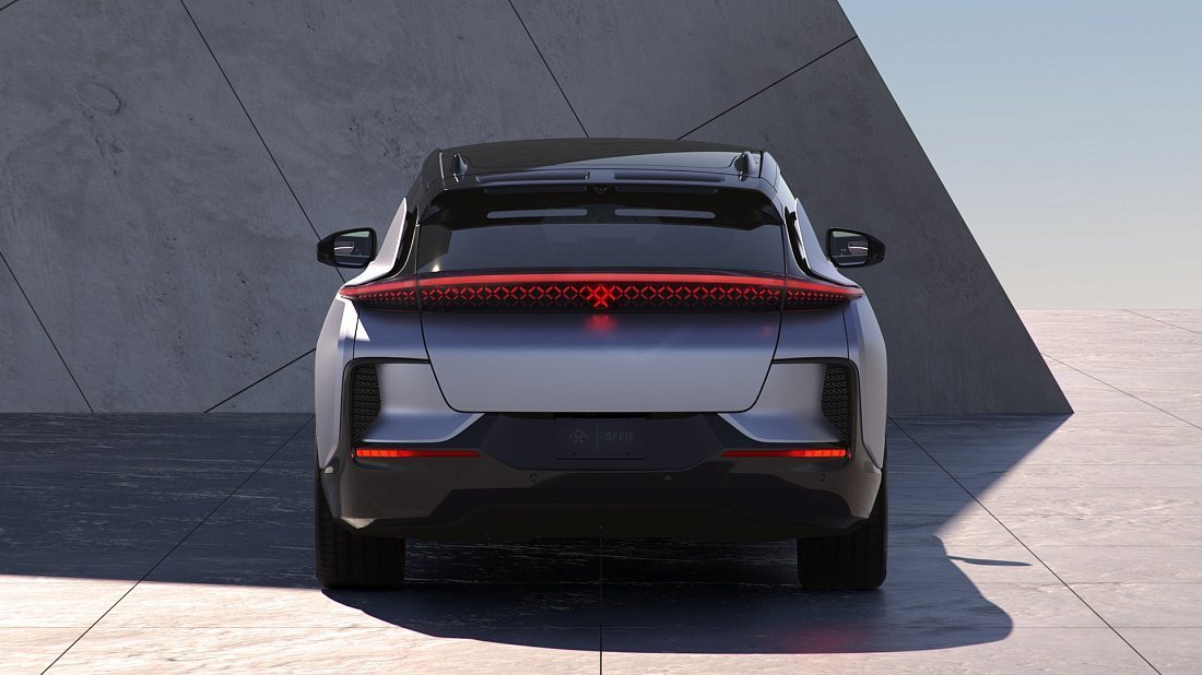 Faraday Future FF 91 2.0 Futurist Alliance (2023-…) rear view, taillights, trunk, spoiler, badge, bumper, exterior