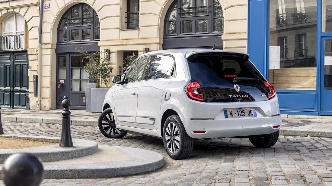 Renault Twingo Z.E. (2020-2024) rear quarter, three-quarter view, diagonal, exterior