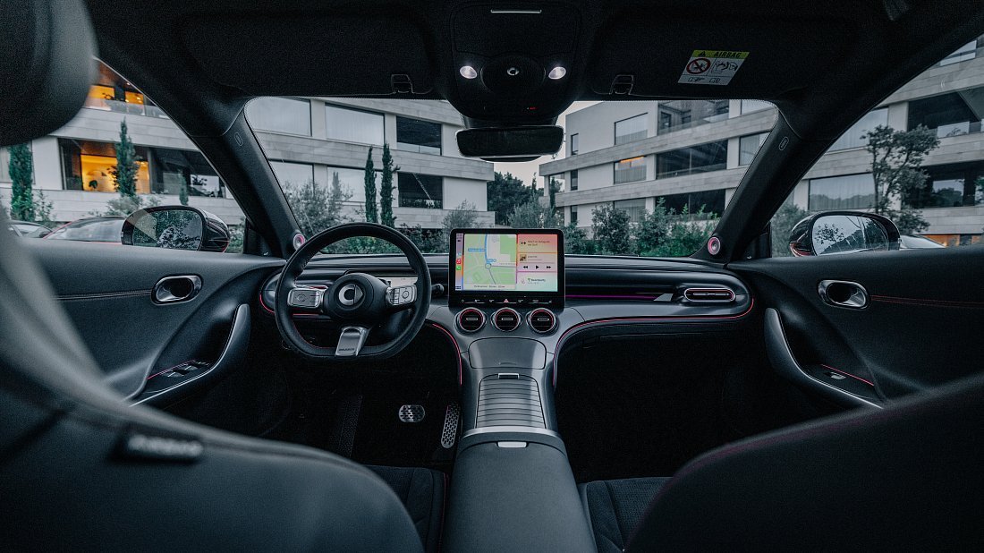 Smart #3 Brabus (2024-…) interior photo, front seat, driver seat, dashboard, steering wheel, infotainment, cockpit