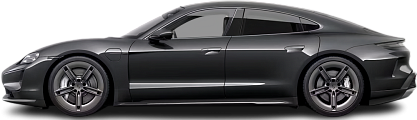 Side view photo of Porsche Taycan Turbo S (2024-…) on transparent background
