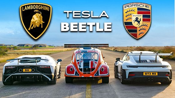 Video: 911 GT3 RS v Lambo V12 vs Tesla Beetle: DRAG RACE