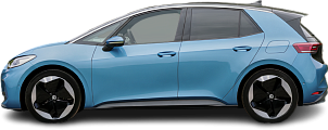 Side view photo of Volkswagen ID.3 Pro (2023-2024) on transparent background
