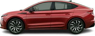 Side view photo of Škoda Enyaq Coupe 60 (2025-...) on transparent background