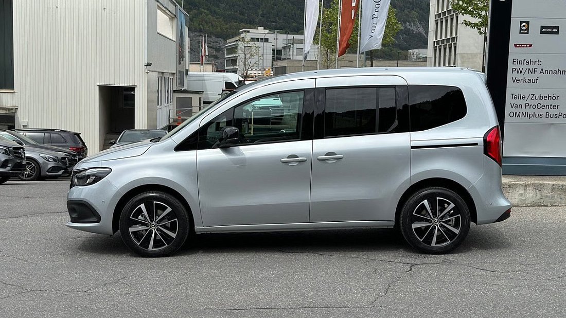 Mercedes EQT 200 Standard (2023-…) side profile, silhouette, doors, wheels, exterior