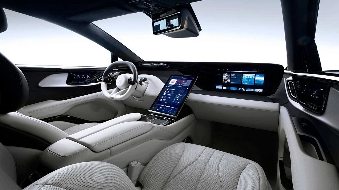 Faraday Future FF 91 2.0 Futurist Alliance (2023-…) interior, front seat, driver seat, dashboard, steering wheel, infotainment, cockpit