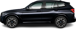 Side view photo of BMW iX3 Gen 2 (2021-…) on transparent background