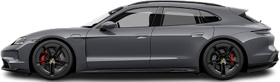 Side view photo of Porsche Taycan GTS Sport Turismo (2024-...) on transparent background