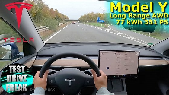 Video: 2022 Tesla Model Y Long Range AWD 351 PS TOP SPEED AUTOBAHN DRIVE POV