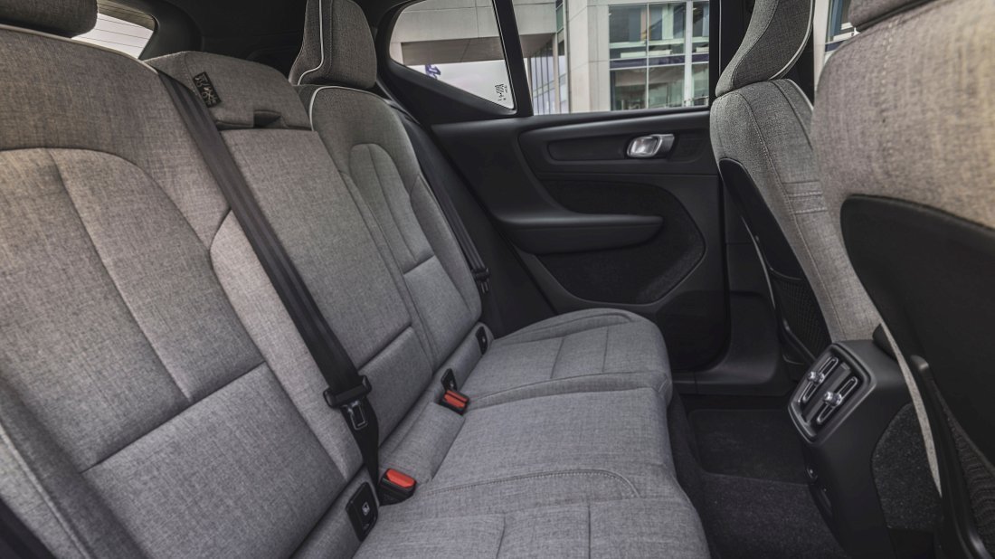 Volvo XC40 Recharge (EX40) Pure Electric (2022) rear seats, back seats, passenger seats, legroom, headroom, interior