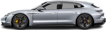 Side view photo of Porsche Taycan Turbo S Sport Turismo (2022-2024) on transparent background
