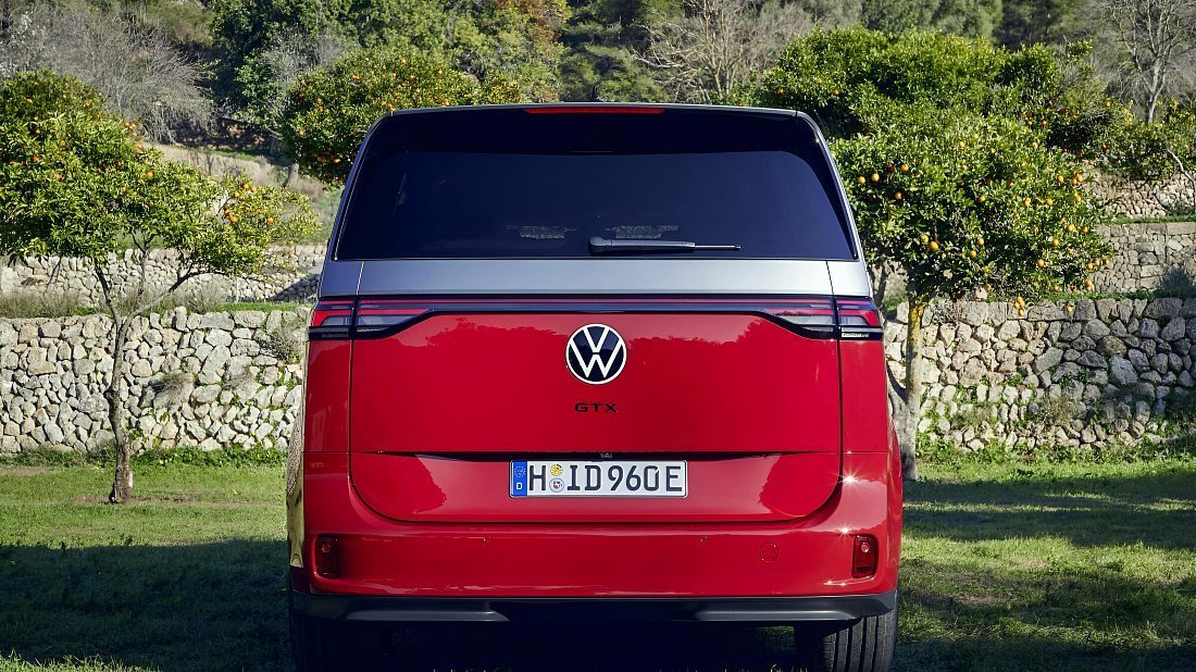 Volkswagen ID.Buzz GTX (2024-…) rear view, taillights, trunk, spoiler, badge, bumper, exterior