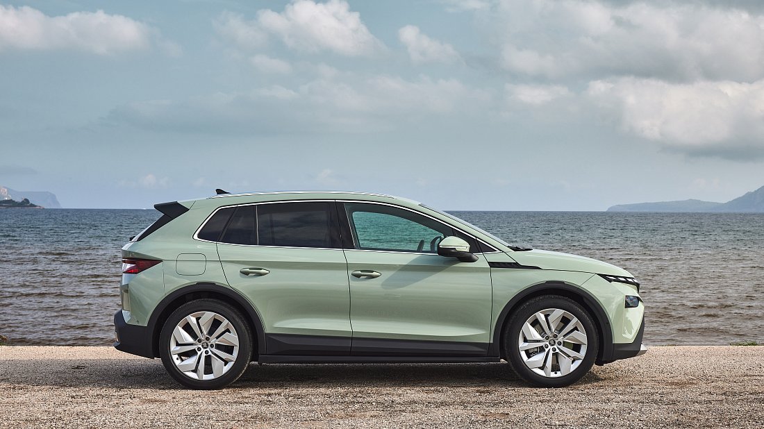 Škoda Elroq 85 (2024-...) side profile, silhouette, doors, wheels, exterior