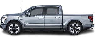 Side view photo of Ford F-150 Lightning Extended Range (2022-…) on transparent background