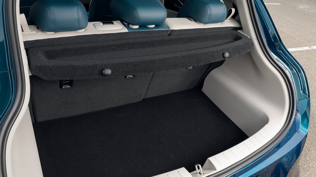 GWM ORA 03 63 kWh (2023-…) trunk photo, boot, seats up, seats upright, cargo space, cargo volume, cargo capacity, storage