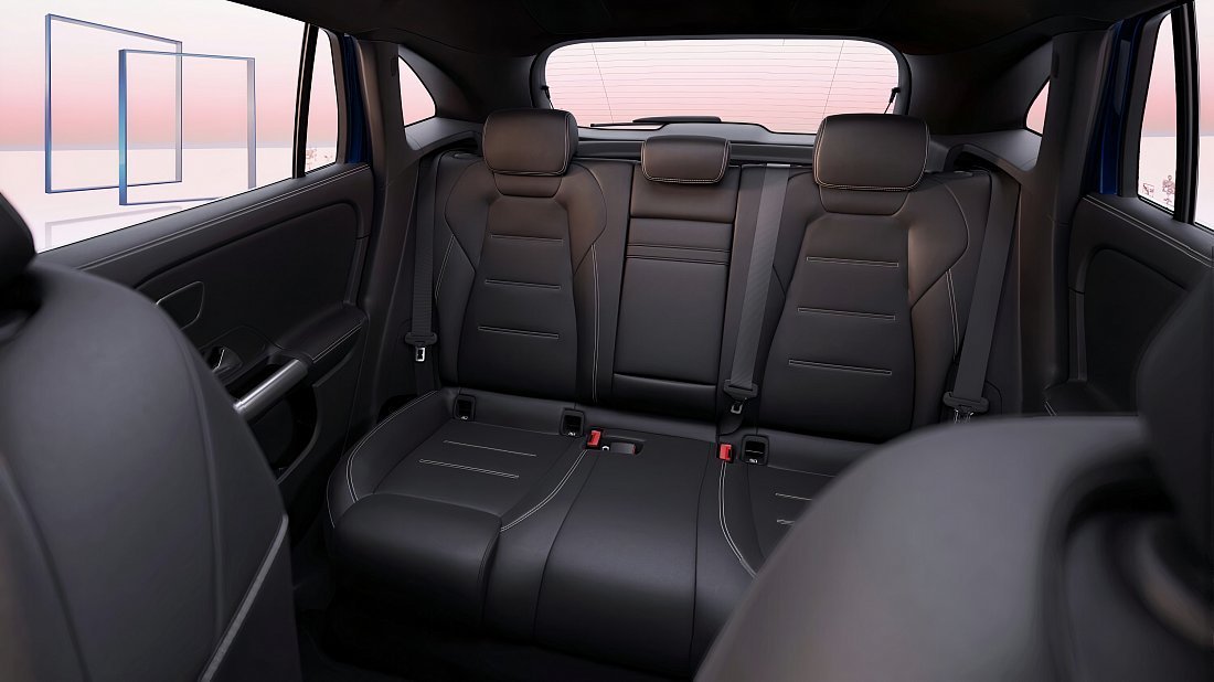 Mercedes EQA 250 (2023-…) rear seats photo, back seats, passenger seats, legroom, headroom, interior