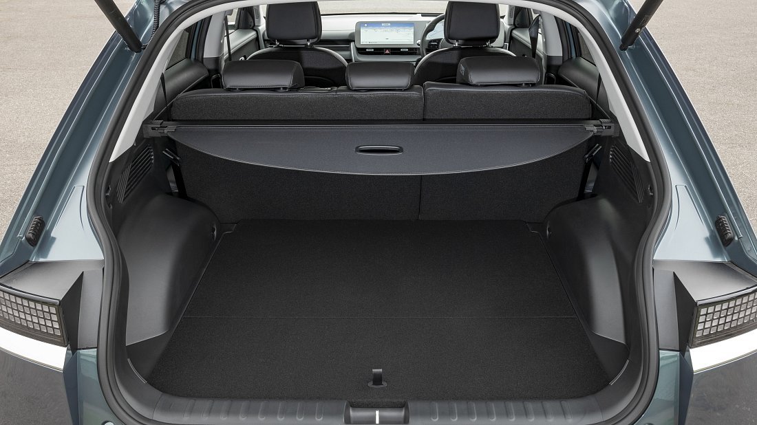 Hyundai Ioniq 5 XRT (2025-...) trunk, boot, seats up, seats upright, cargo space, cargo volume, cargo capacity, storage