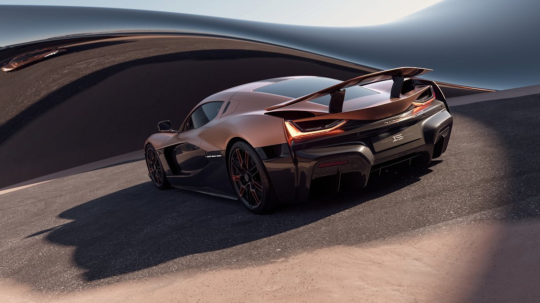 Rimac Nevera (2022-…) rear view, taillights, trunk, spoiler, badge, bumper, exterior