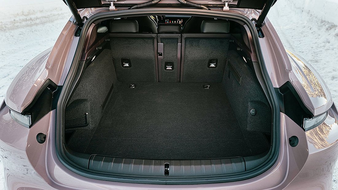 Porsche Taycan Turbo S Cross Turismo (2024-…) trunk photo, boot, seats up, seats upright, cargo space, cargo volume, cargo capacity, storage