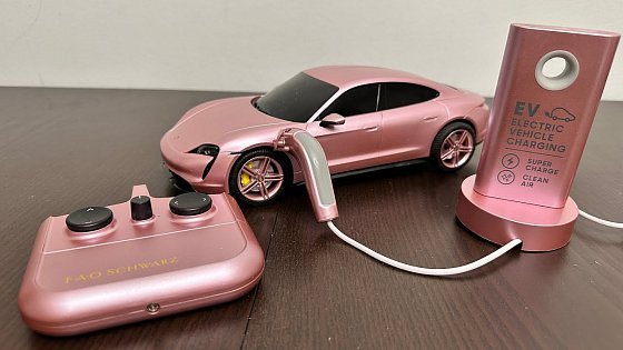 Video: FAO Schwarz Porsche Taycan Turbo S RC Car Toys Unboxing 