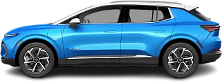 Side view photo of Chevrolet Equinox EV FWD (2024-…) on transparent background