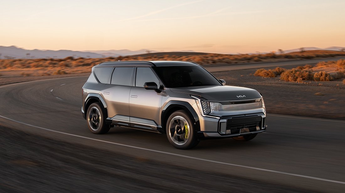 Kia EV9 GT (2025-…) side profile, silhouette, doors, wheels, exterior