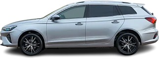 Side view photo of MG MG5 Electric Long Range (2022-…) on transparent background