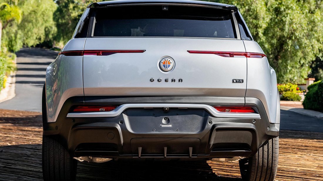 Fisker Ocean Ultra (2023-2024) rear view, taillights, trunk, spoiler, badge, bumper, exterior