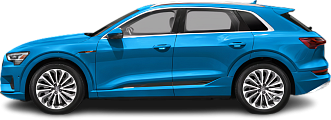 Side view photo of Audi e-tron 50 quattro (2019-2022) on transparent background