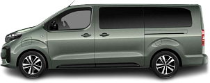 Side view photo of Peugeot e-Traveller L3 75 kWh (2024-...) on transparent background