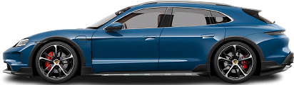 Side view photo of Porsche Taycan 4S Cross Turismo (2021-2024) on transparent background