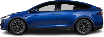Side view photo of Tesla Model X Dual Motor (2021-…) on transparent background