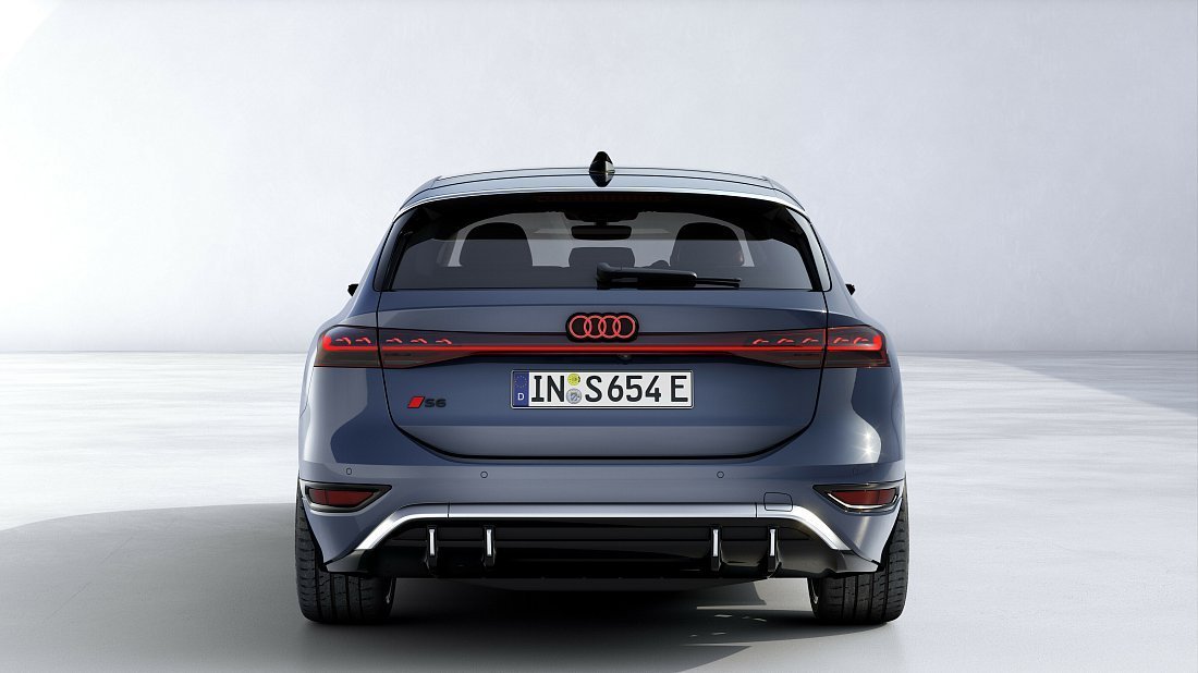 Audi S6 Avant e-tron (2024-…) rear view, taillights, trunk, spoiler, badge, bumper, exterior