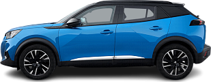 Photo Peugeot e-2008 50 kWh (2020-2021) side view, tranparent background
