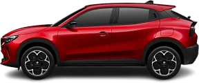 Side view photo of Alfa Romeo Junior Elettrica 54 kWh Veloce (2024-...) on transparent background