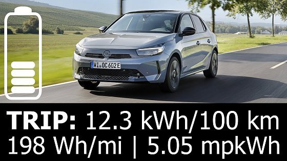 Video: 2024 Opel Corsa electric: trip with energy consumption (economy) sub-urban mpkWh kWh/100 km Vauxhall
