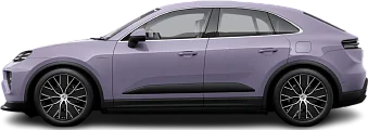 Side view photo of Porsche Macan 4S Electric (2024-…) on transparent background