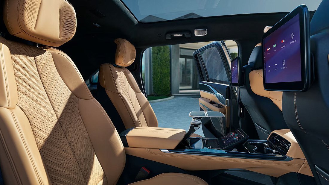 Cadillac Escalade IQ First Edition (2024-…) rear seats, back seats, passenger seats, legroom, headroom, interior