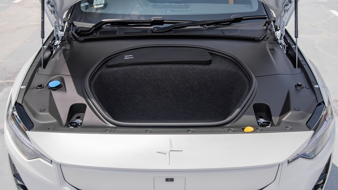 Polestar 2 Standard Range Single Motor (2024-…) frunk, front trunk, under hood, storage, cargo, capacity, bonus space
