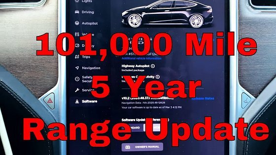 Video: Tesla Model S 90D: Rated Range Degradation 101000 Miles 5 Yr 0Wk Ownership W/Chart