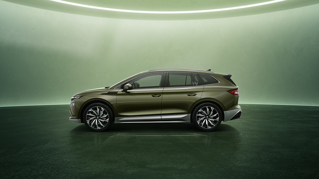 Škoda Enyaq 85 (2025-…) side profile, silhouette, doors, wheels, exterior