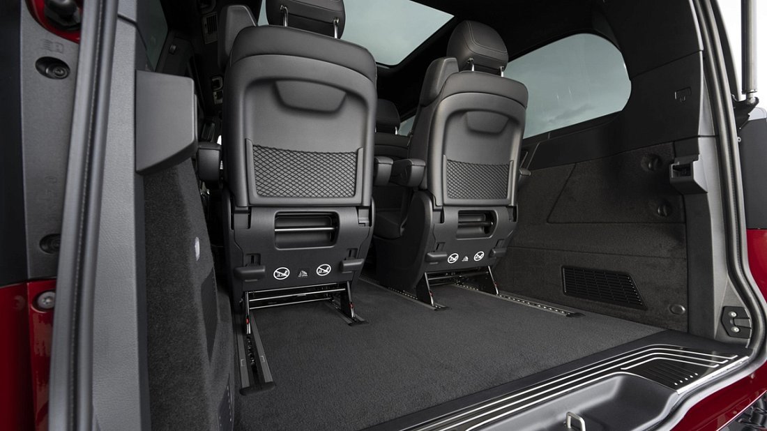 Mercedes EQV 300 Extra-Long (2020-2024) trunk photo, boot, seats up, seats upright, cargo space, cargo volume, cargo capacity, storage
